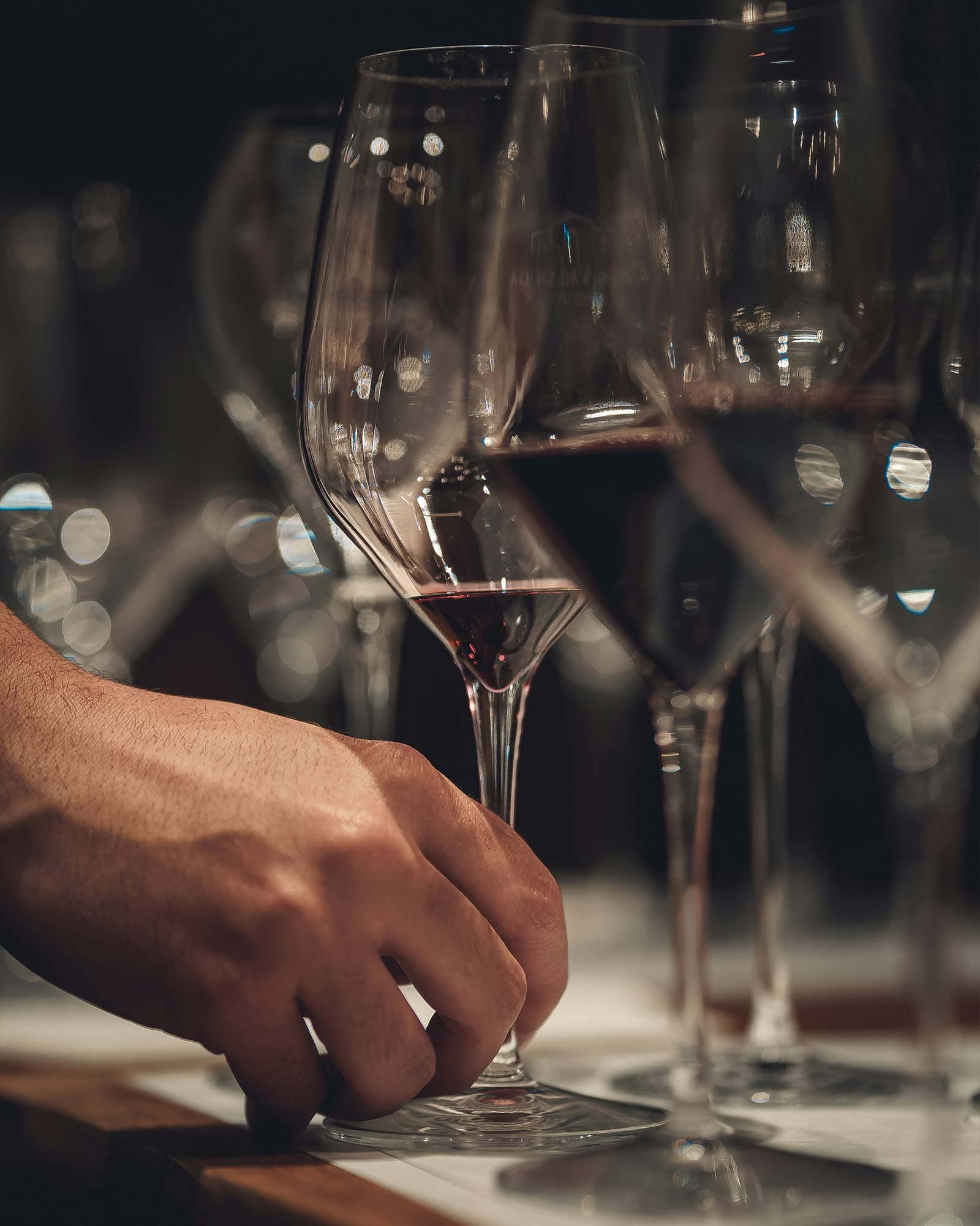 vigne di fagnano wine tasting dettaglio mano calice di vino