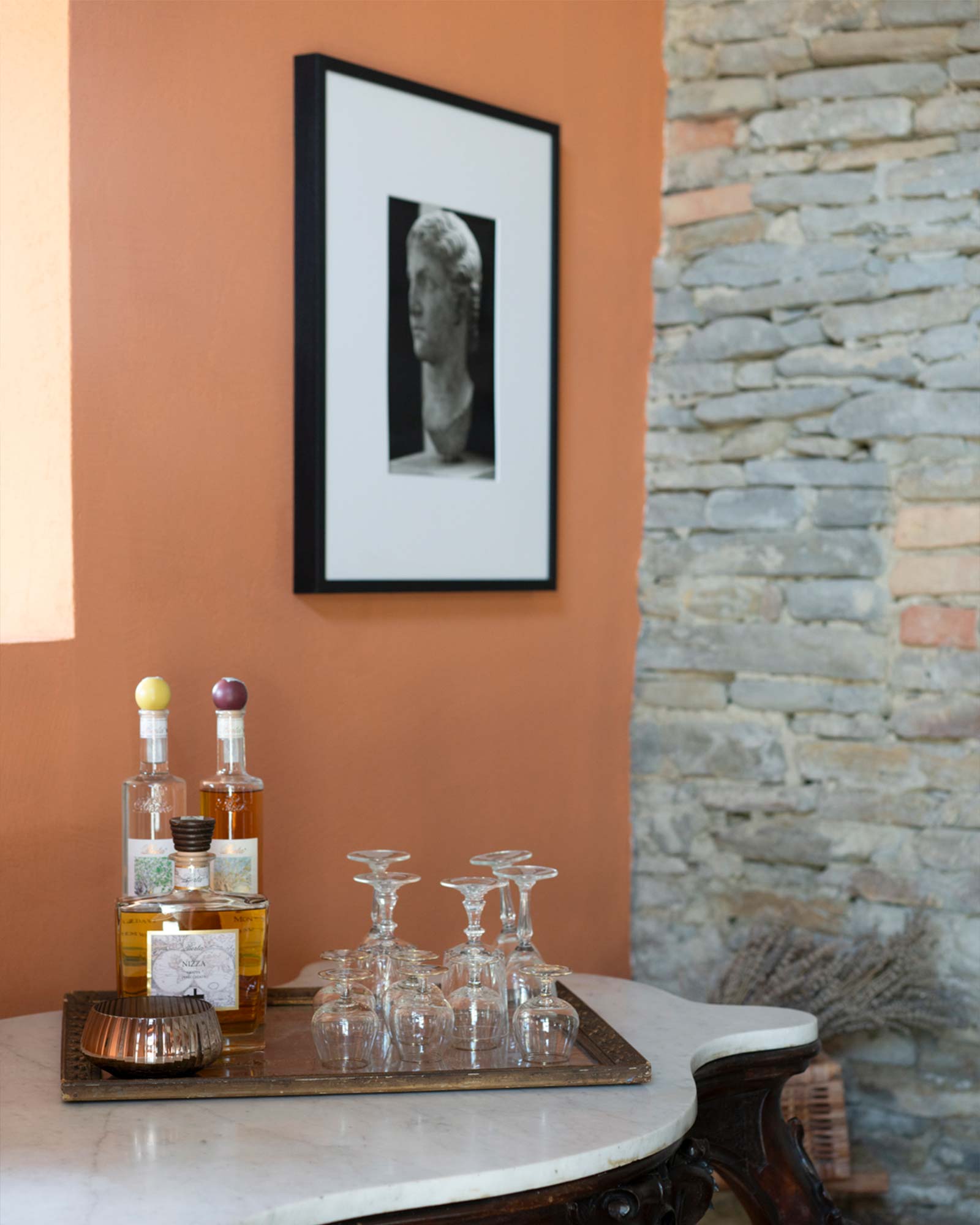 vigne di fagnano honesty bar vassoio amari quadro bianco nero